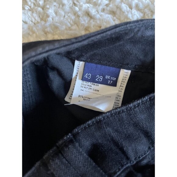 Trussardi Jeans Black Embellished Pocket Cuffed Denim Jeans EUC Size 29 - Picture 3 of 5